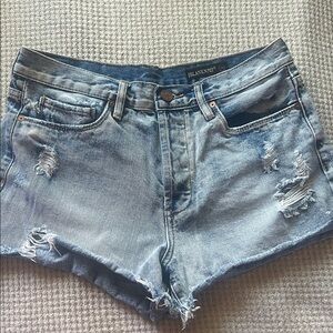 Blank NYC Light Blue Distressed Jean Shorts
